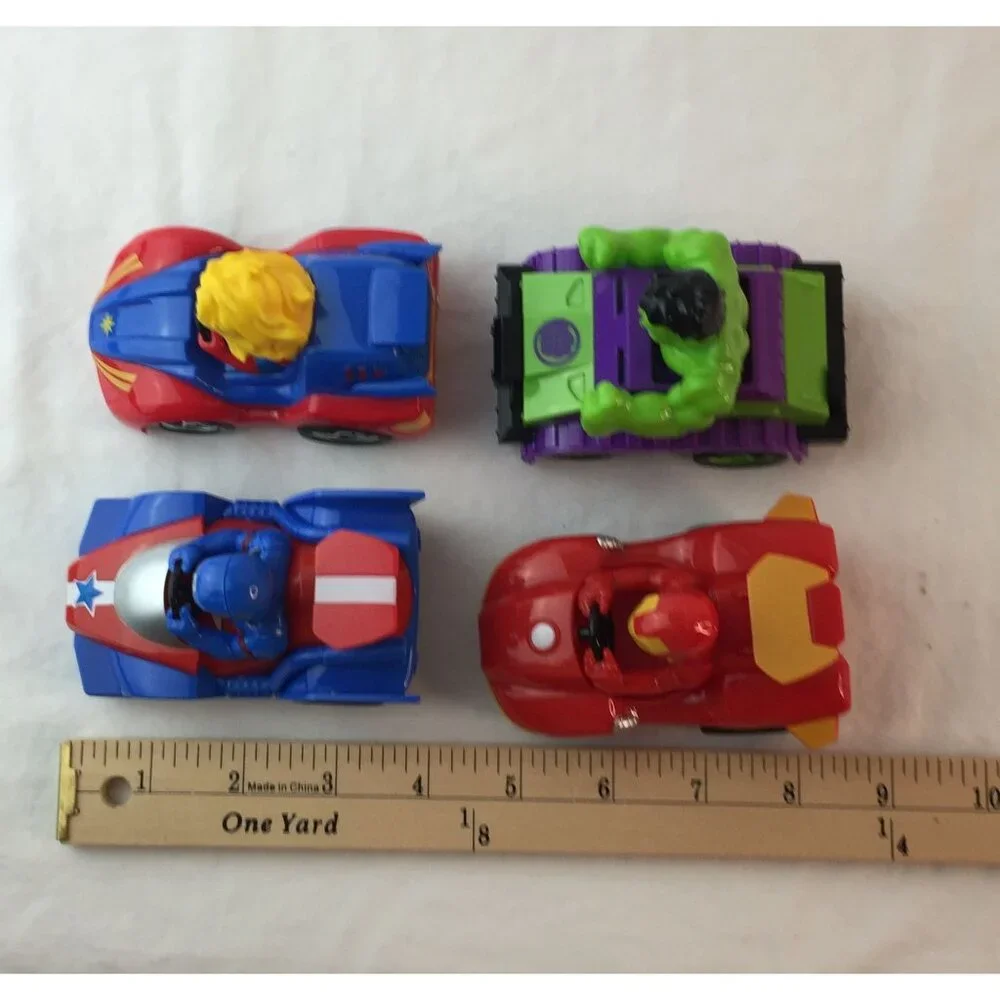 Marvel Jam'n Action‎ Pullback Toy Car Avengers Lot Iron Man Hulk Captain America